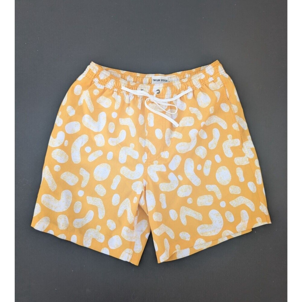 Taylor Stitch Swim Trunks Yellow White Yuba Small Lined